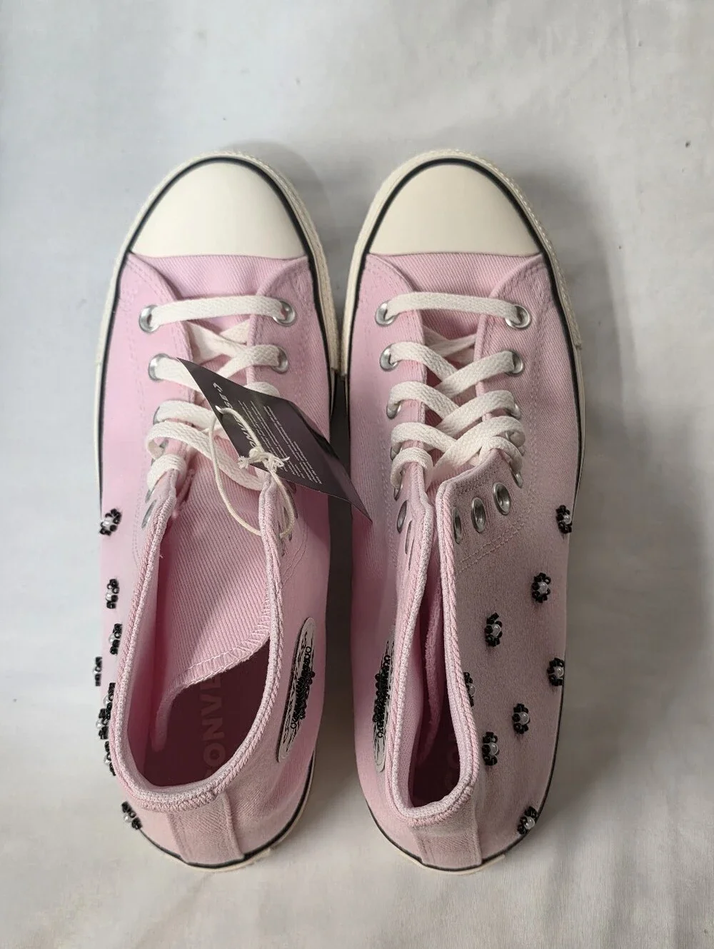 Converse Chuck Taylor All Star High-Top Lace-up Beaded Sneakers Womens Size 9